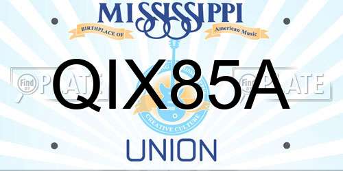 QIX85A Mississippi License Plate