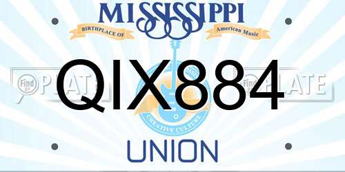 QIX884 Mississippi License Plate