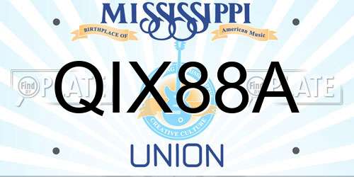 QIX88A Mississippi License Plate