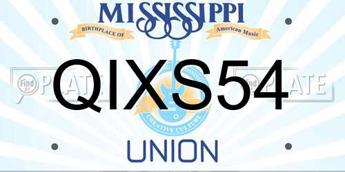 QIXS54 Mississippi License Plate