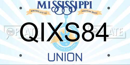QIXS84 Mississippi License Plate
