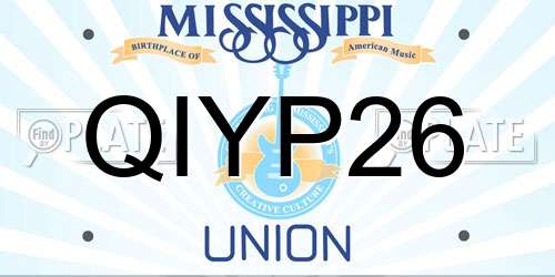 QIYP26 Mississippi License Plate