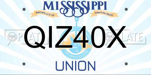 QIZ40X Mississippi License Plate