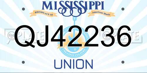 QJ42236 Mississippi License Plate