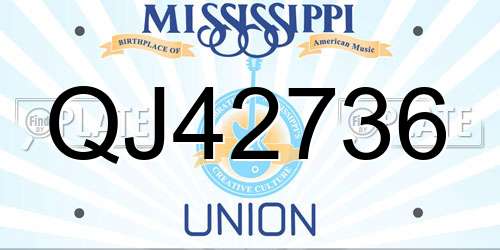 QJ42736 Mississippi License Plate