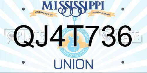 QJ4T736 Mississippi License Plate