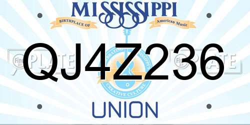 QJ4Z236 Mississippi License Plate