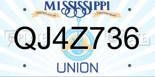 QJ4Z736 Mississippi License Plate