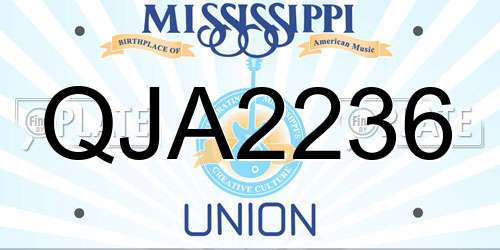 QJA2236 Mississippi License Plate