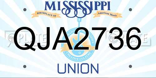 QJA2736 Mississippi License Plate