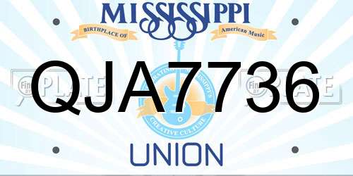 QJA7736 Mississippi License Plate