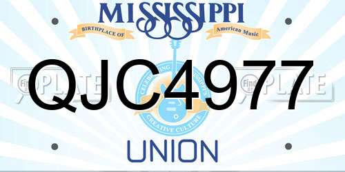 QJC4977 Mississippi License Plate