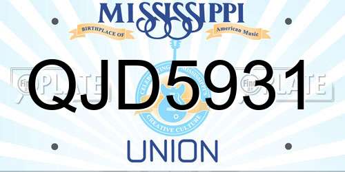 QJD5931 Mississippi License Plate