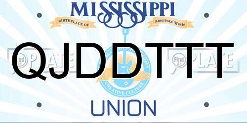 QJDDTTT Mississippi License Plate