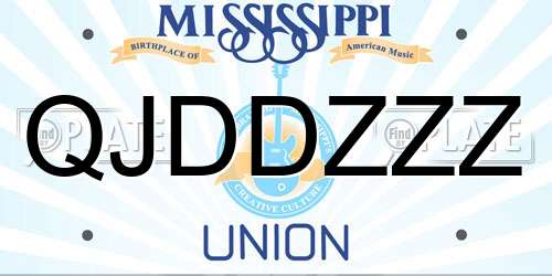 QJDDZZZ Mississippi License Plate