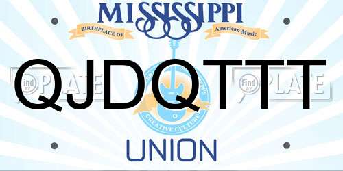 QJDQTTT Mississippi License Plate