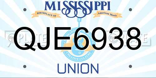 QJE6938 Mississippi License Plate