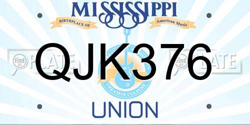 QJK376 Mississippi License Plate