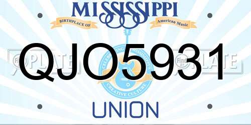 QJO5931 Mississippi License Plate