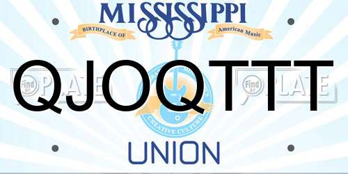 QJOQTTT Mississippi License Plate