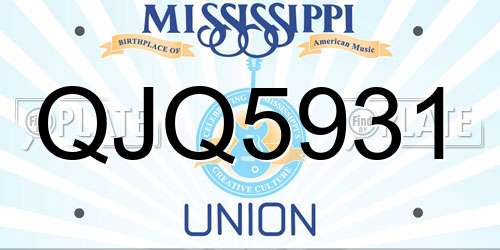 QJQ5931 Mississippi License Plate