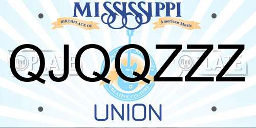QJQQZZZ Mississippi License Plate