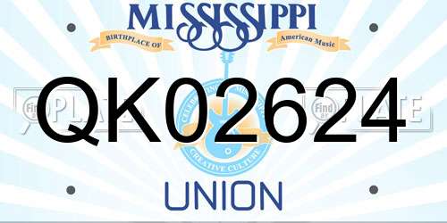 QK02624 Mississippi License Plate