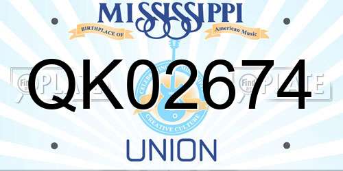 QK02674 Mississippi License Plate