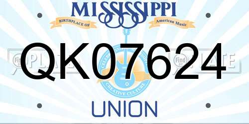 QK07624 Mississippi License Plate