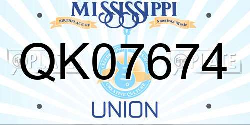 QK07674 Mississippi License Plate