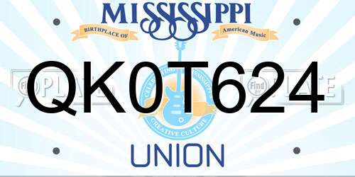 QK0T624 Mississippi License Plate