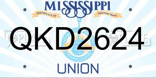 QKD2624 Mississippi License Plate