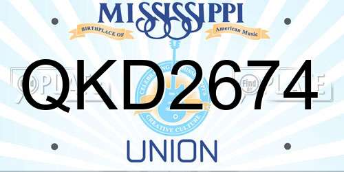 QKD2674 Mississippi License Plate
