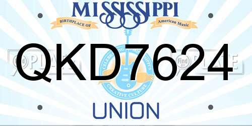 QKD7624 Mississippi License Plate