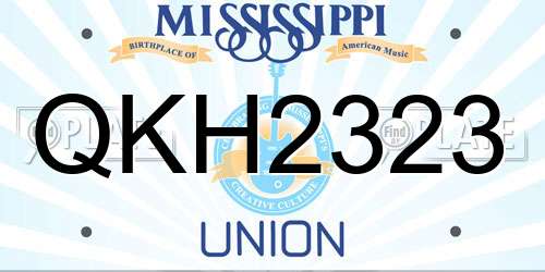 QKH2323 Mississippi License Plate