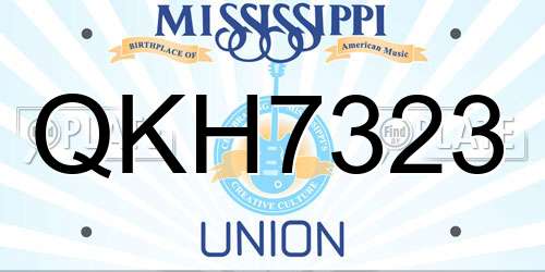 QKH7323 Mississippi License Plate