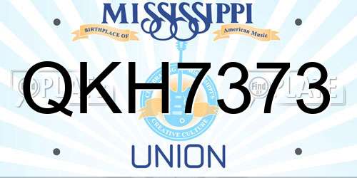 QKH7373 Mississippi License Plate