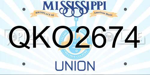 QKO2674 Mississippi License Plate