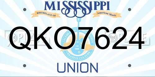 QKO7624 Mississippi License Plate