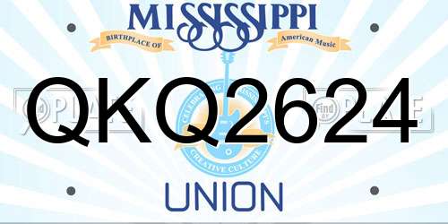 QKQ2624 Mississippi License Plate