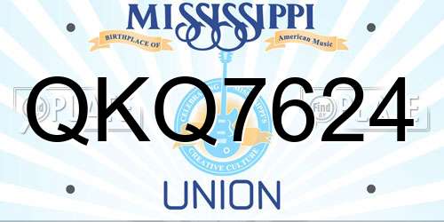 QKQ7624 Mississippi License Plate