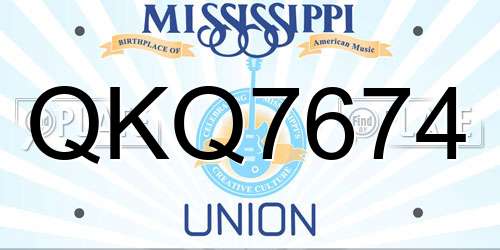 QKQ7674 Mississippi License Plate