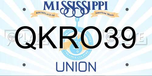 QKRO39 Mississippi License Plate