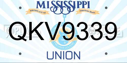 QKV9339 Mississippi License Plate