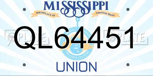 QL64451 Mississippi License Plate
