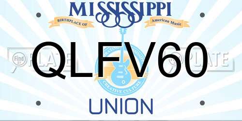QLFV60 Mississippi License Plate