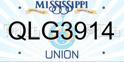 QLG3914 Mississippi License Plate