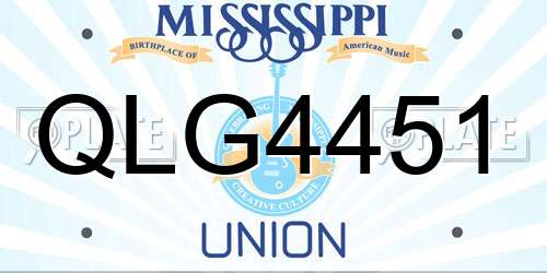 QLG4451 Mississippi License Plate