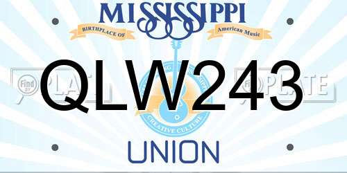 QLW243 Mississippi License Plate
