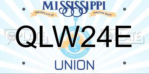 QLW24E Mississippi License Plate